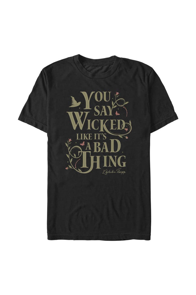 Mens Wicked For Good You Say It Like It's a Bad Thing T Shirt, Main, color, Black