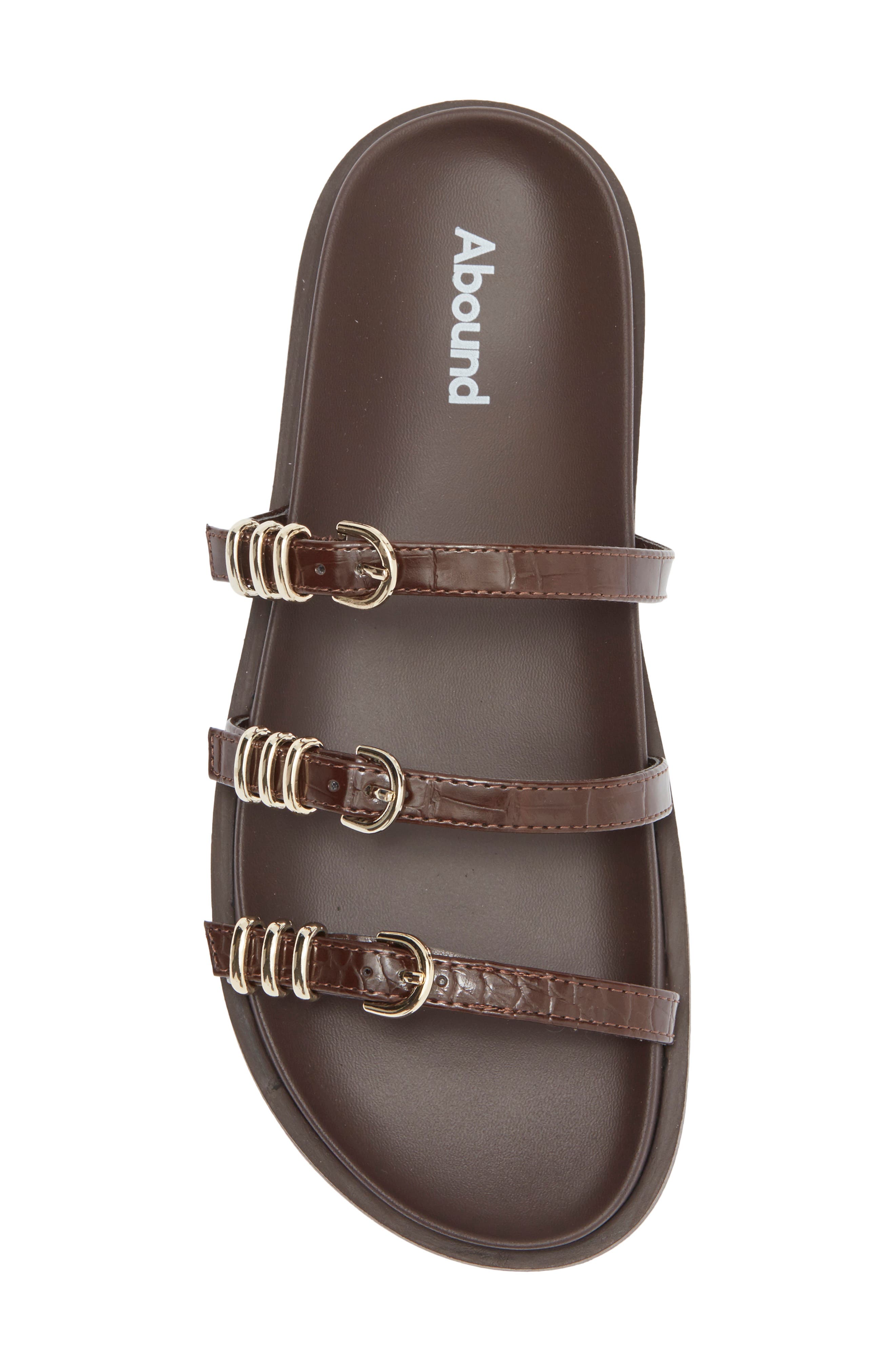 Abound Aimee Slide Sandal, Alternate, color, Brown Chocolate Croco