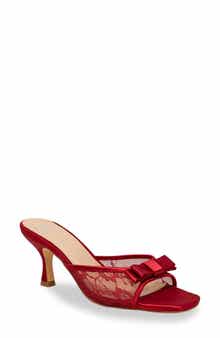 CHASE AND CHLOE Jabari Satin Bow Lace Sandal