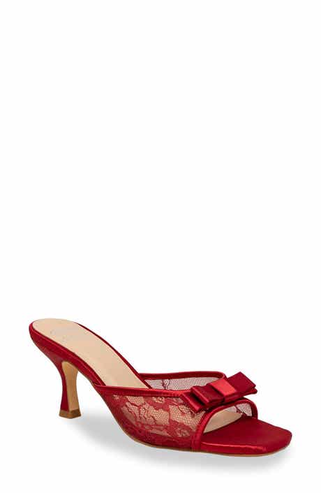 CHASE AND CHLOE Jabari Satin Bow Lace Sandal