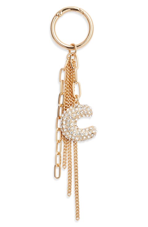Pavé Crystal Inital Bag Charm