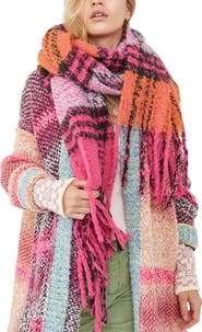 Free People Homecoming Plaid Blanket Scarf