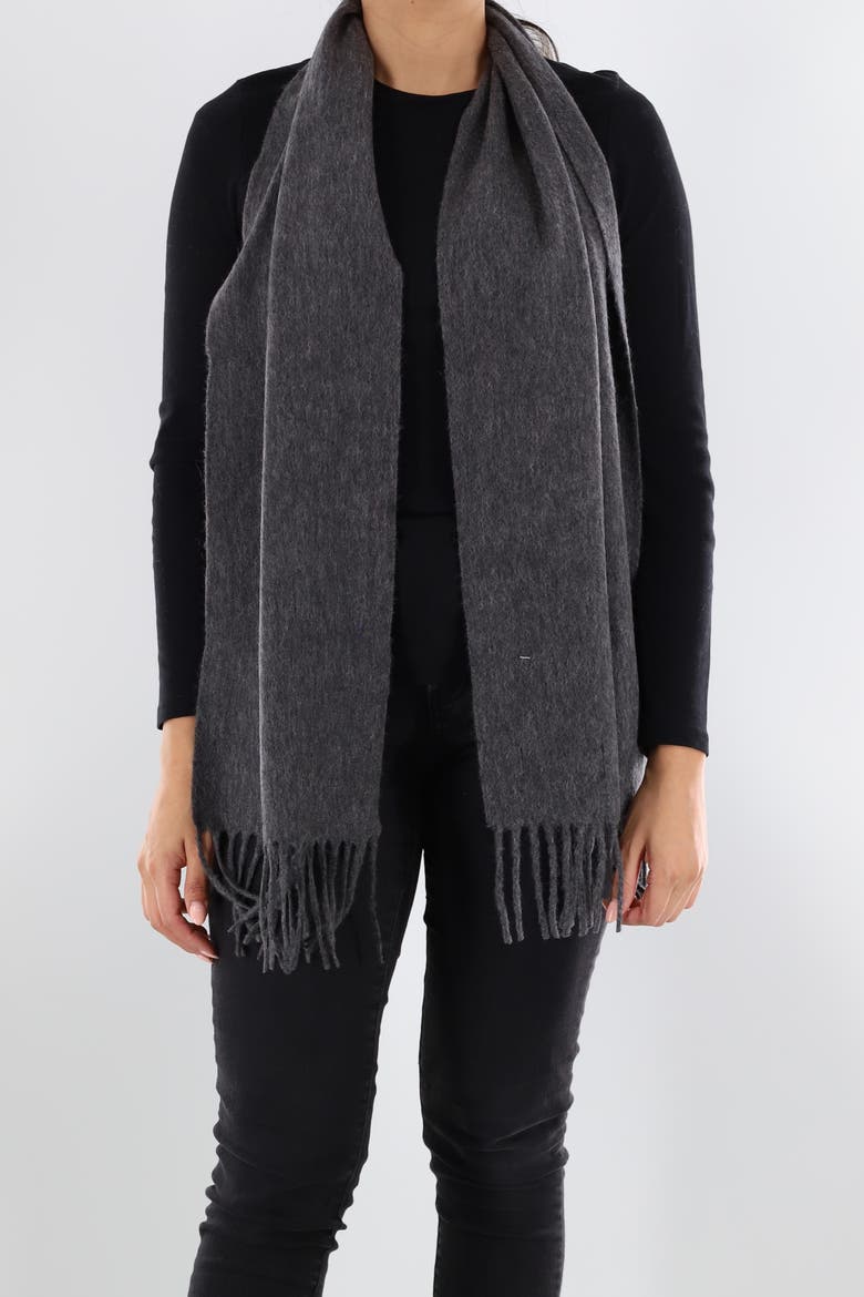Scarf with fringe, Main, color, Grey