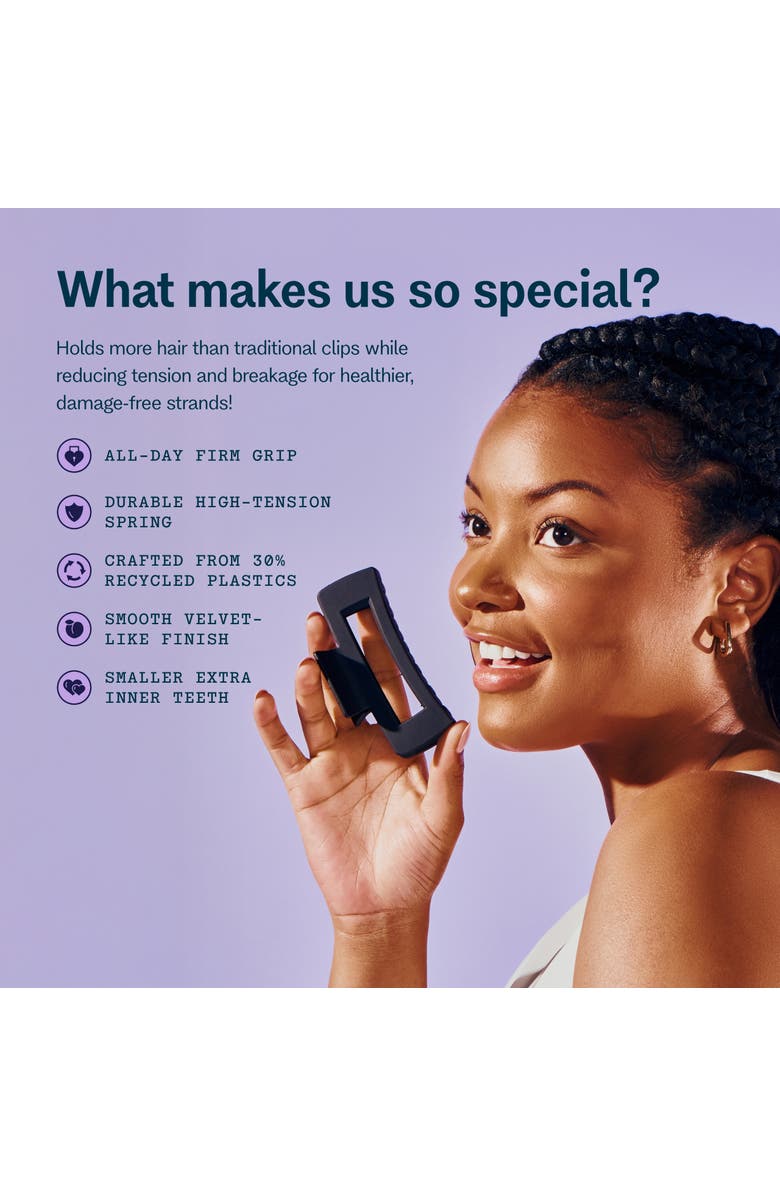 Gimme Beauty Rectangle Claw Clip Duo, Alternate, color, Black