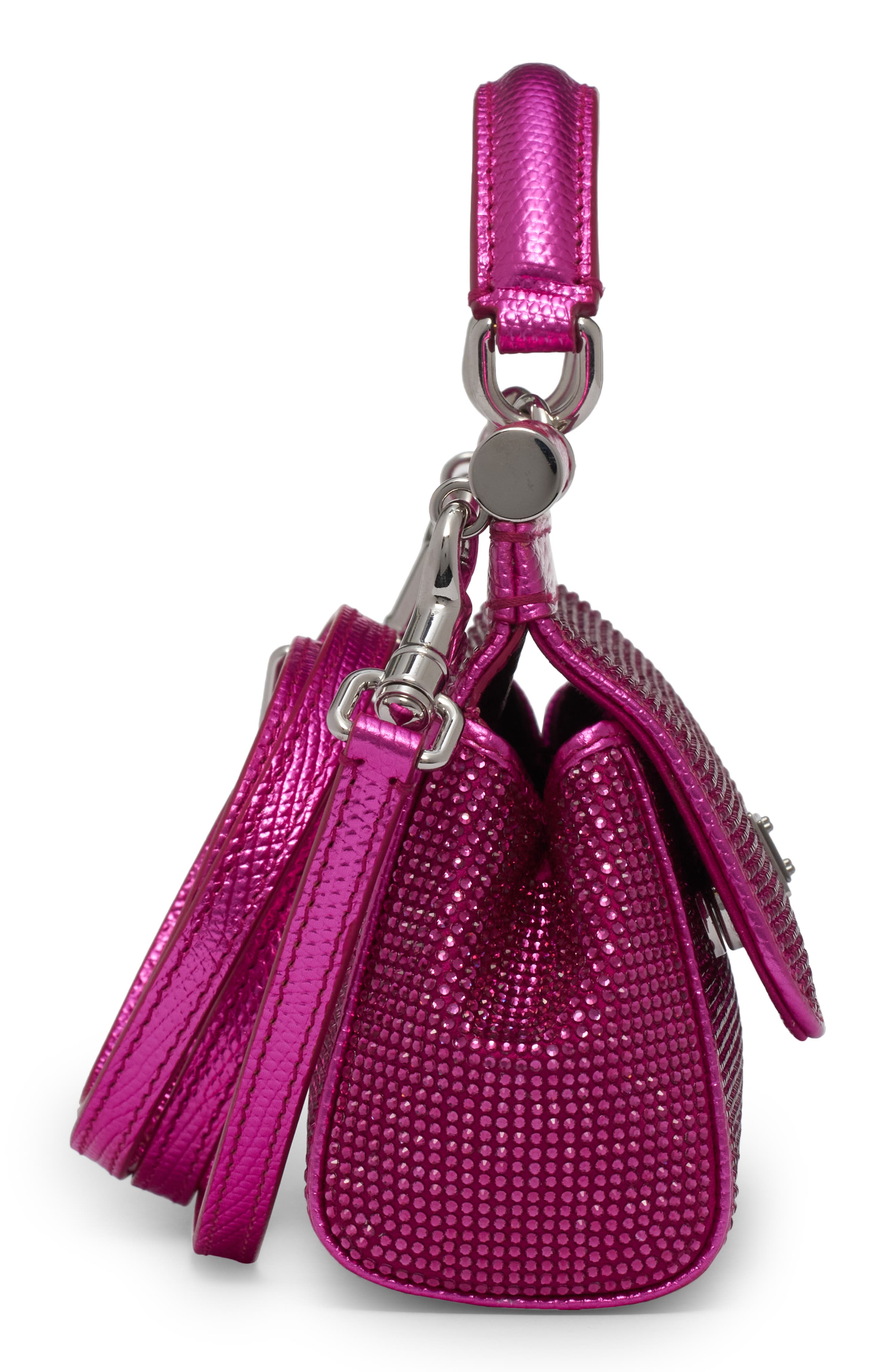 Dolce&Gabbana Small Sicily Satin & Rhinstone Handbag, Alternate, color, 