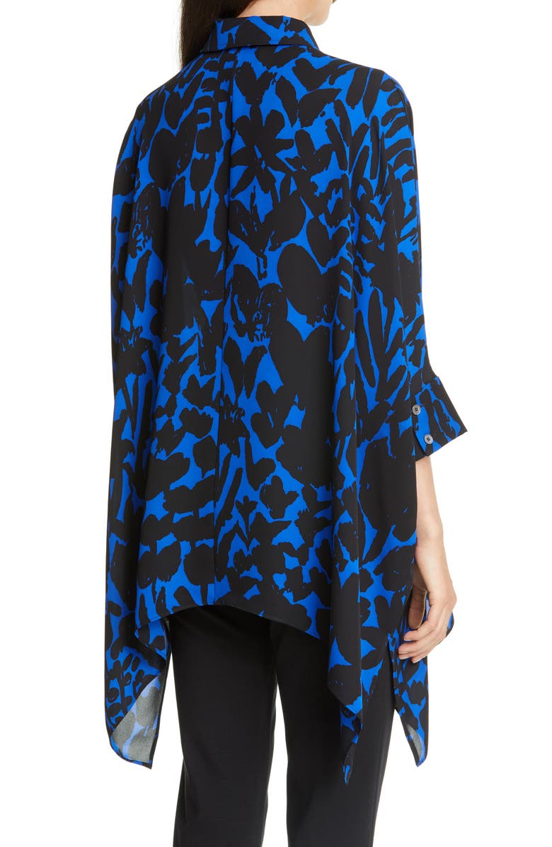 St. John Collection Floral Markings Satin Shirt, Alternate, color,