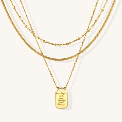Beautiful Girl, You Can Do Hard Things - Layered Necklace