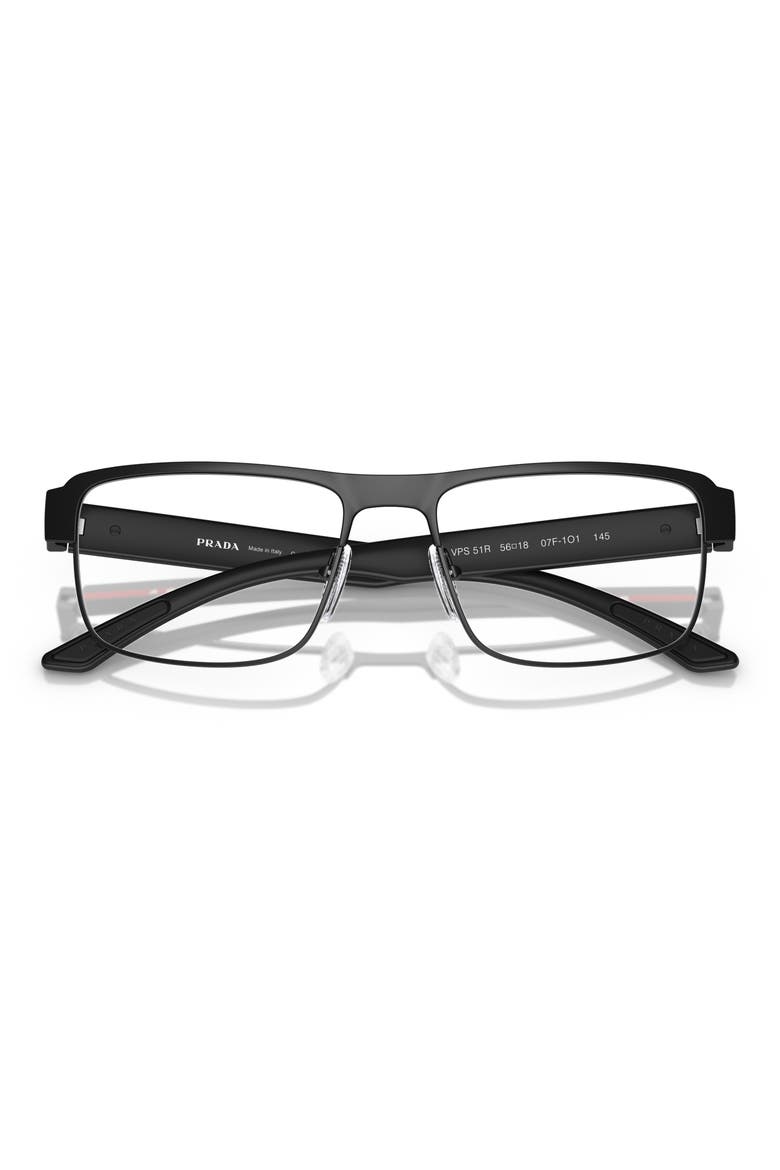 56mm Rectangular Optical Glasses, Alternate, color, MATTE BLACK