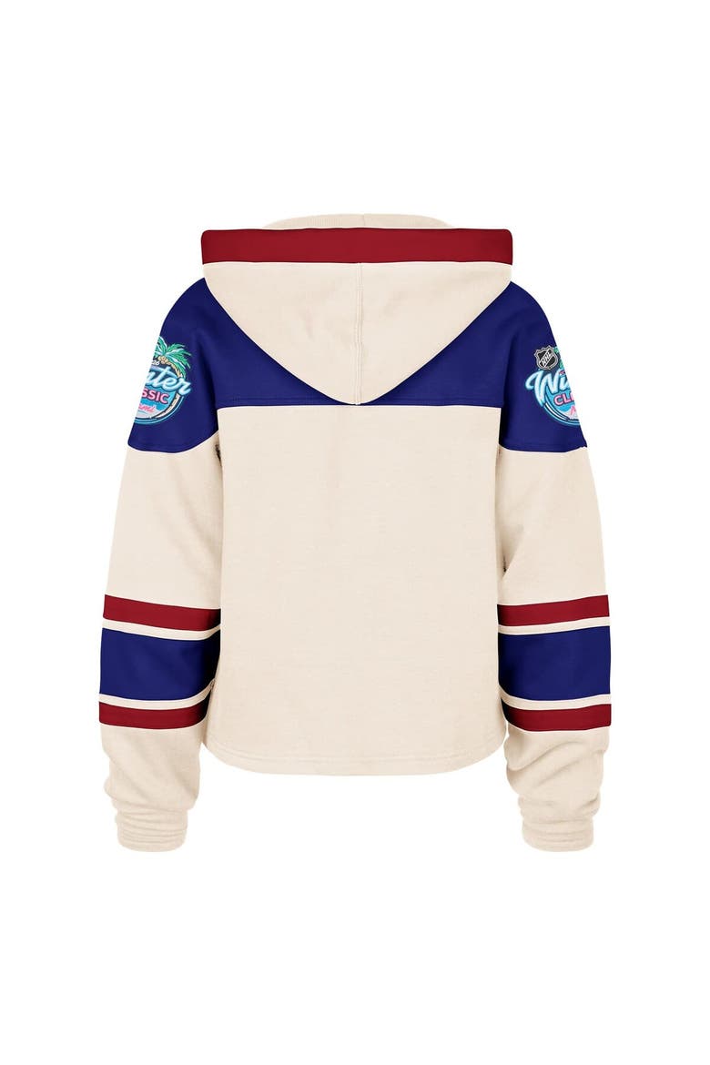 Women's '47 Cream New York Rangers 2026 NHL Winter Classic Cropped Superior Lacer Hoodie, Alternate, color, Cream