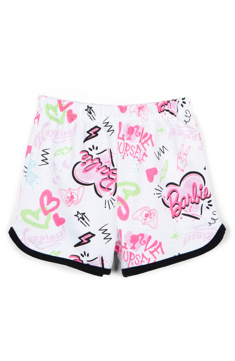 Barbie Tank Top & French Terry Shorts Set, Alternate, color, Black / White