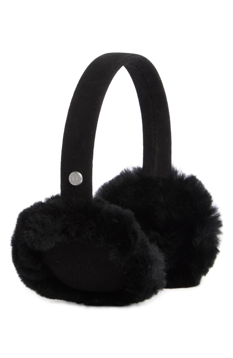 UGG<sup>®</sup> Kids' Classic Genuine Sheepskin Earmuffs, Main, color, Black