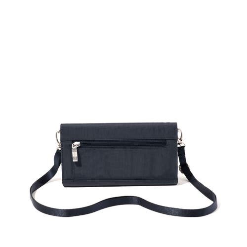 Baggallini Coastal Flip Lock Rfid Phone Wallet Crossbody Bag In Blue