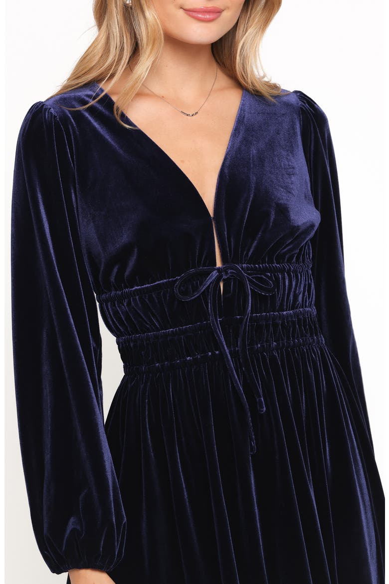 Cece Long Sleeve Velvet Maxi Dress, Alternate, color, MIDNIGHT BLUE