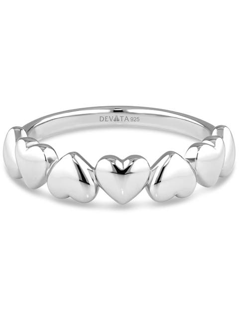 Sweet Heart Ring in Rhodium Plated Sterling Silver