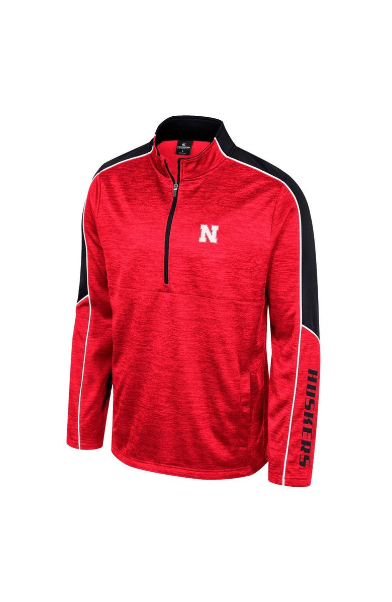 COLOSSEUM Men's Colosseum Red Nebraska Huskers Marled Half-Zip Jacket, Alternate, color, Red