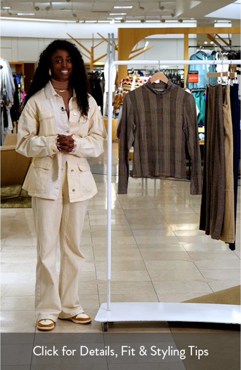 Nate Plaid Mock Neck Long Sleeve Top, sales video thumbnail