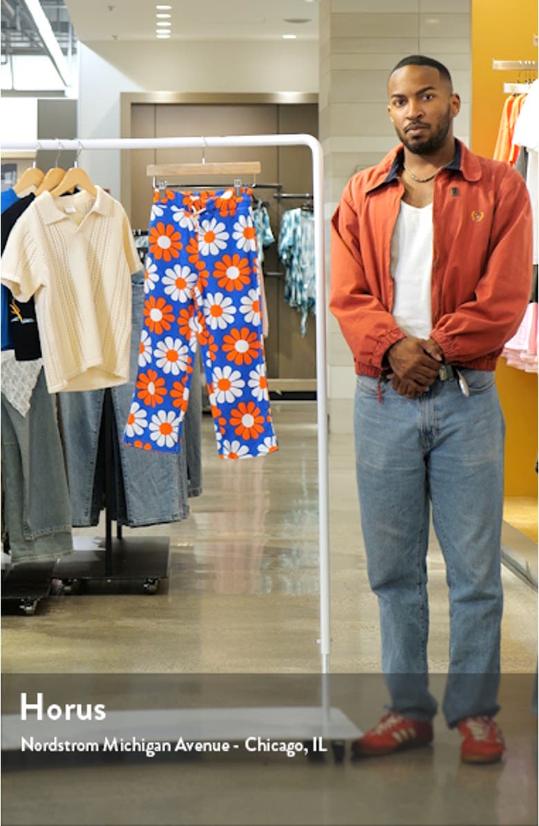 Kids
 Flower Print Terry Cloth Pants, sales video thumbnail