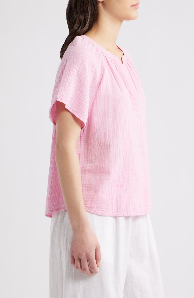 beachlunchlounge Adie Cotton Guaze Popover Top, Alternate, color, Wild Rose Wash