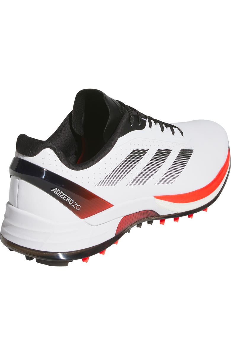 adidas Adizero ZG Waterproof Golf Shoe, Alternate, color, White/ Lucid Red/ Core Black