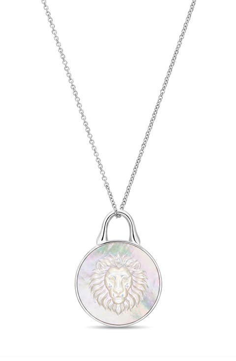 TreasureLock Mother-of-Pearl Lion Pendant Necklace
