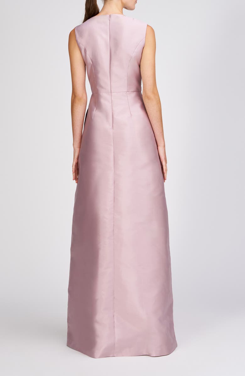 Kay Unger Aurelia Floral Sleeveless Taffeta Gown, Alternate, color, Wood Rose