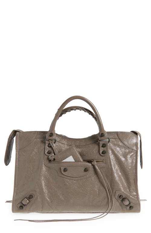 Balenciaga Medium Le City Leather Satchel in 5848 Dark Noix at Nordstrom