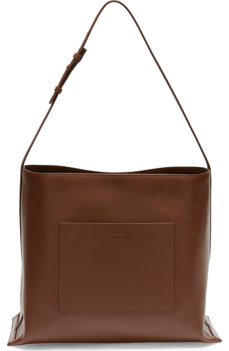 Jil Sander Medium Wander Leather Shoulder Bag, Main, color,