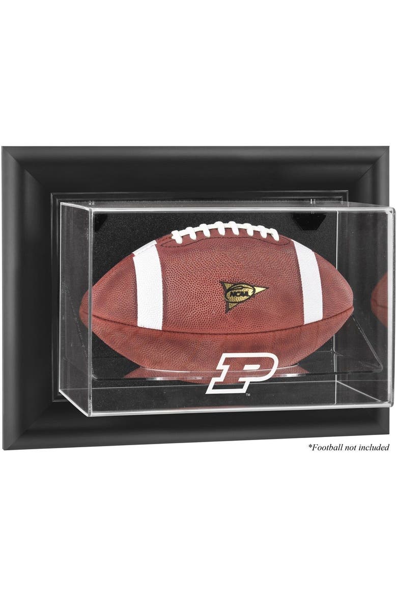 Purdue Boilermakers Black Framed Wall-Mountable Football Display Case, Main, color, Black
