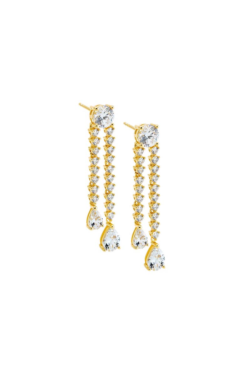 BY ADINA EDEN Fancy CZ Tennis Drop Pear Stud Earring, Main, color, 