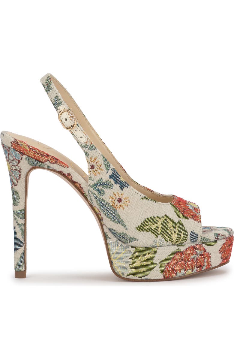 Jessica Simpson Sibilla Slingback Platform Sandal, Alternate, color, Cream Multi