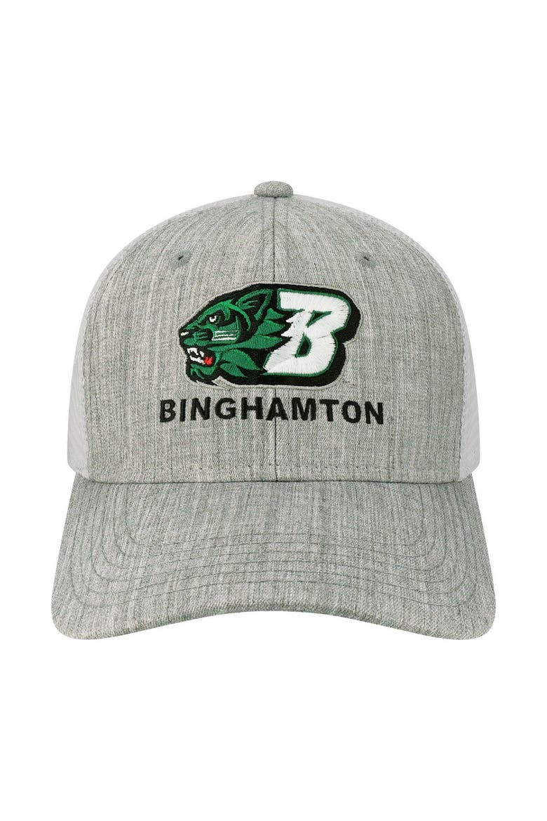 Men's Legacy Athletic Heather Gray/White Binghamton Bearcats The Champ Trucker Snapback Hat, Alternate, color, Heather Gray