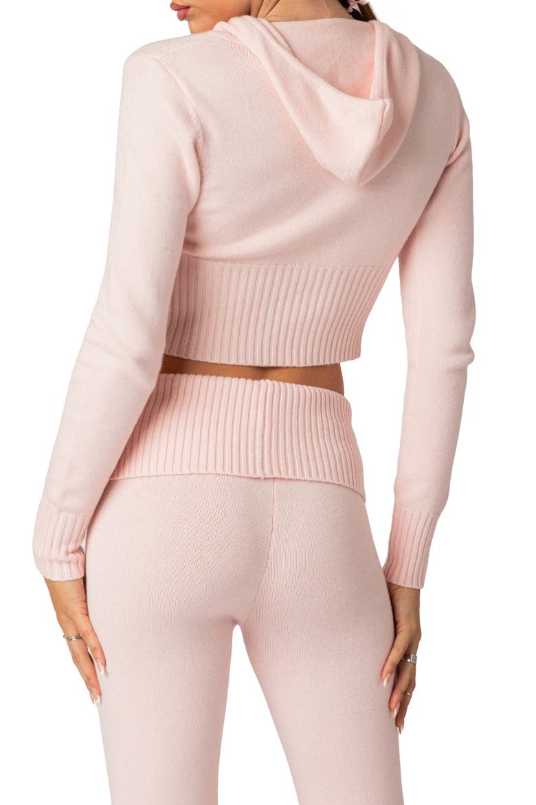 Desiree Hooded Crop Cardigan, Alternate, color, LIGHT-PINK
