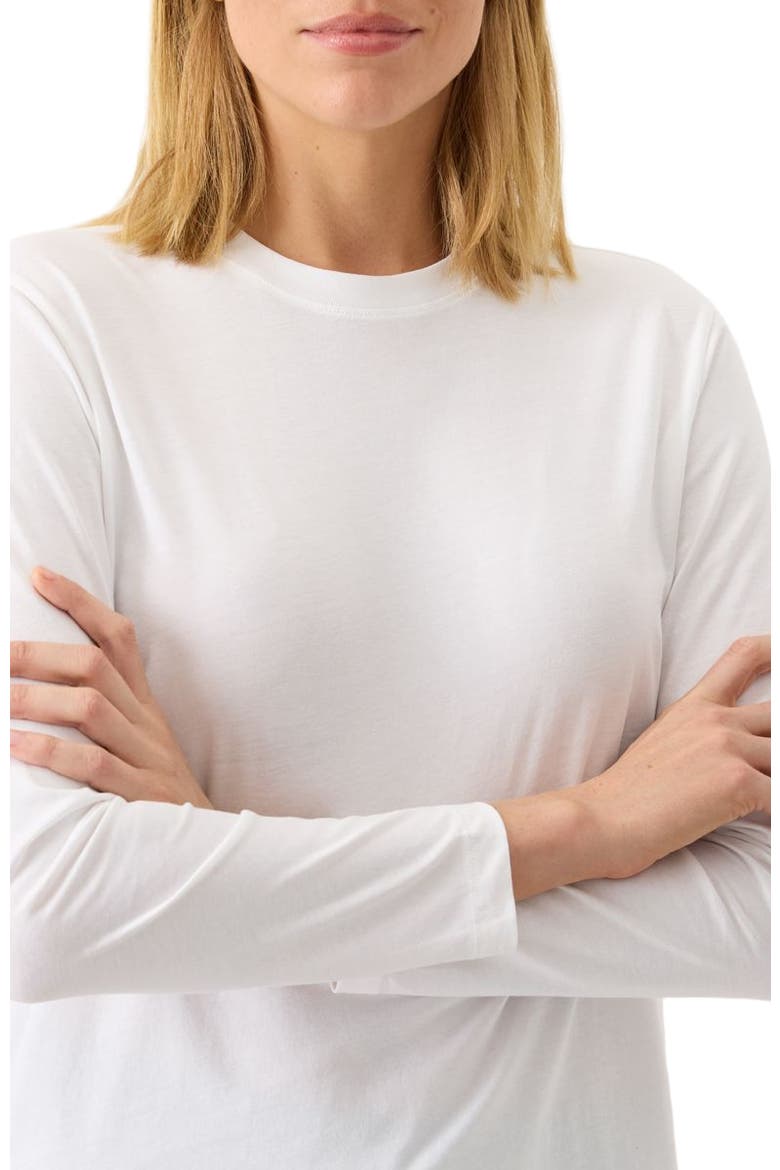 Organic Cotton Softspun Essential Crewneck Long Sleeve Tee, Alternate, color, White