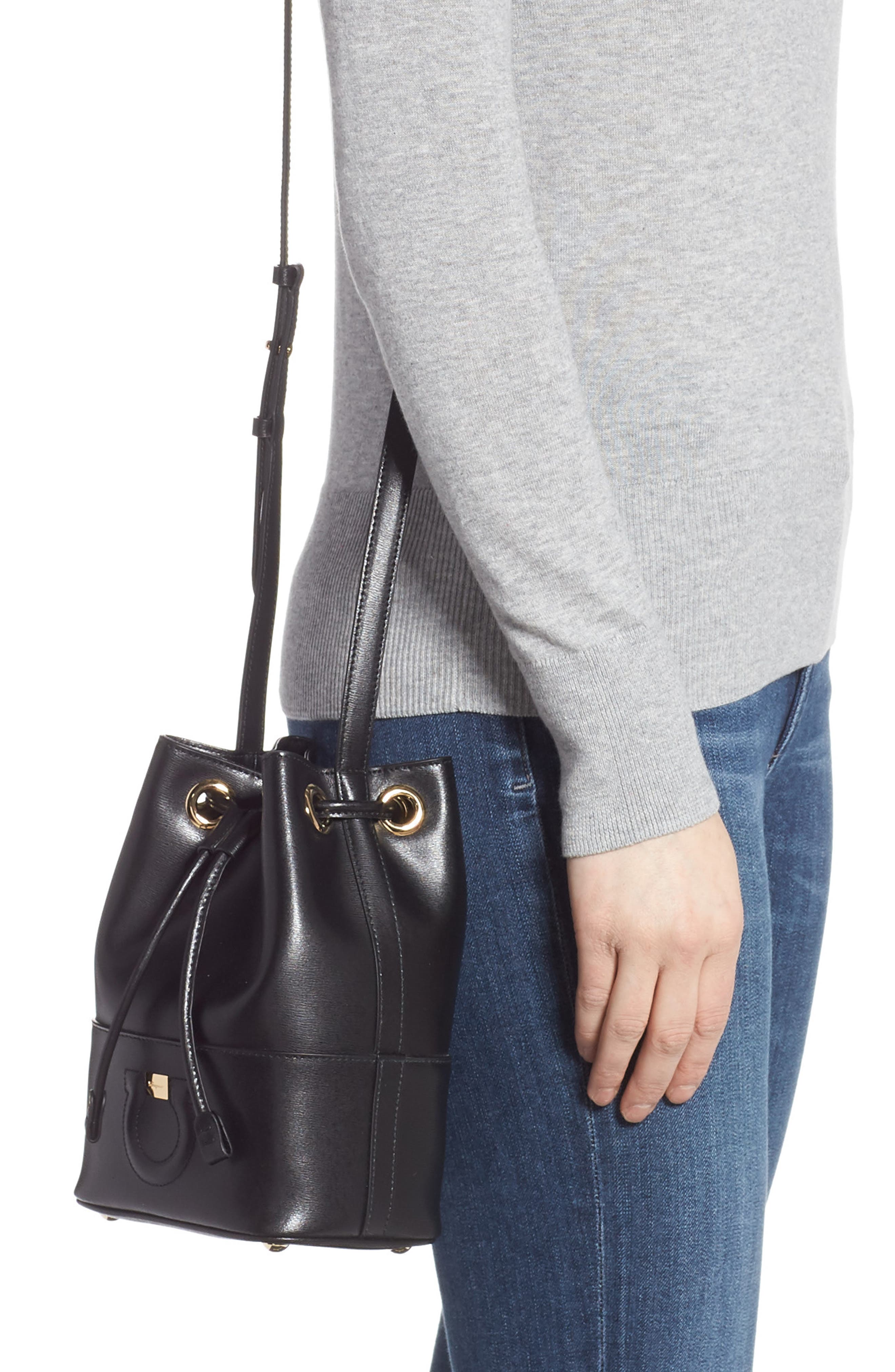 FERRAGAMO Salvatore Ferragamo City Quilted Gancio Bucket Bag, Alternate, color, 