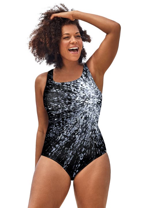 Swimsuits For All Chlorine Resistant Crossback One Piece Swimsuit In Black