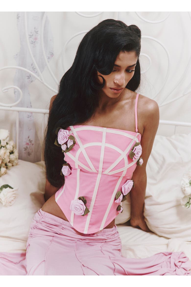 Sylvia Corset, Alternate, color, Rose Trellis