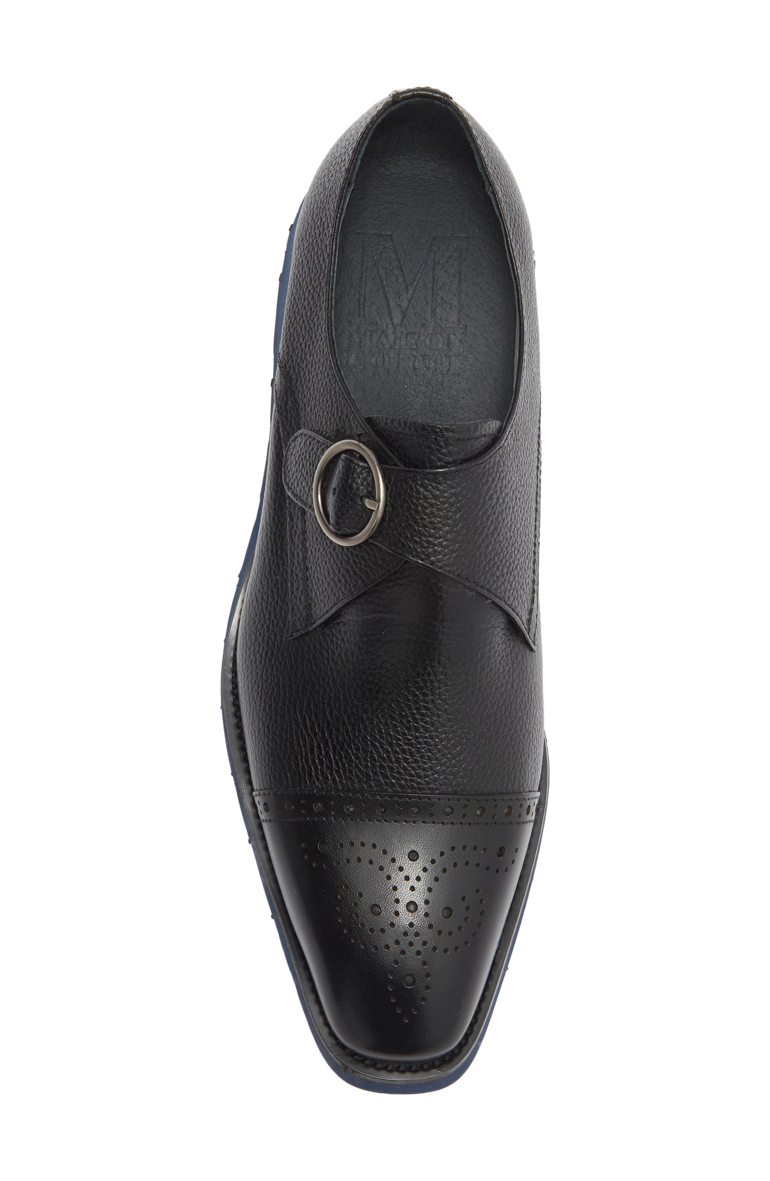 Maison Forte Coventry Hybrid Cap Toe Monk Strap Loafer, Alternate, color, Black