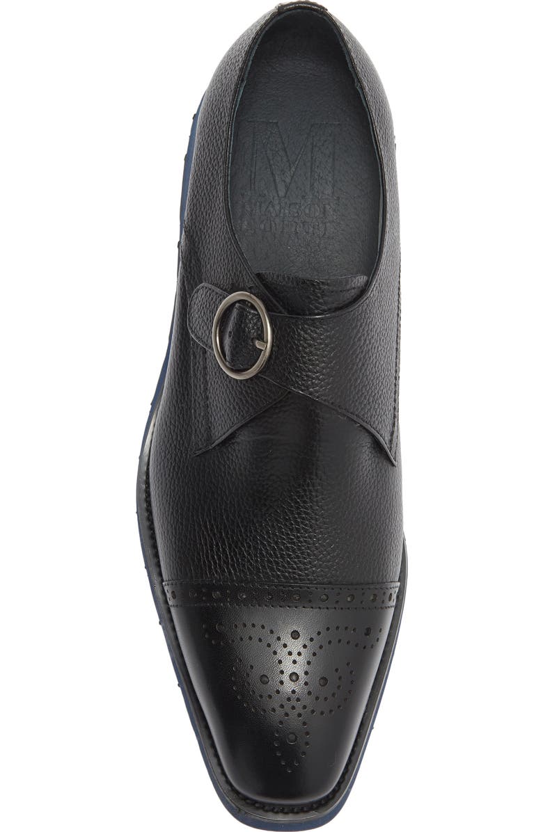 Maison Forte Coventry Hybrid Cap Toe Monk Strap Loafer, Alternate, color, Black