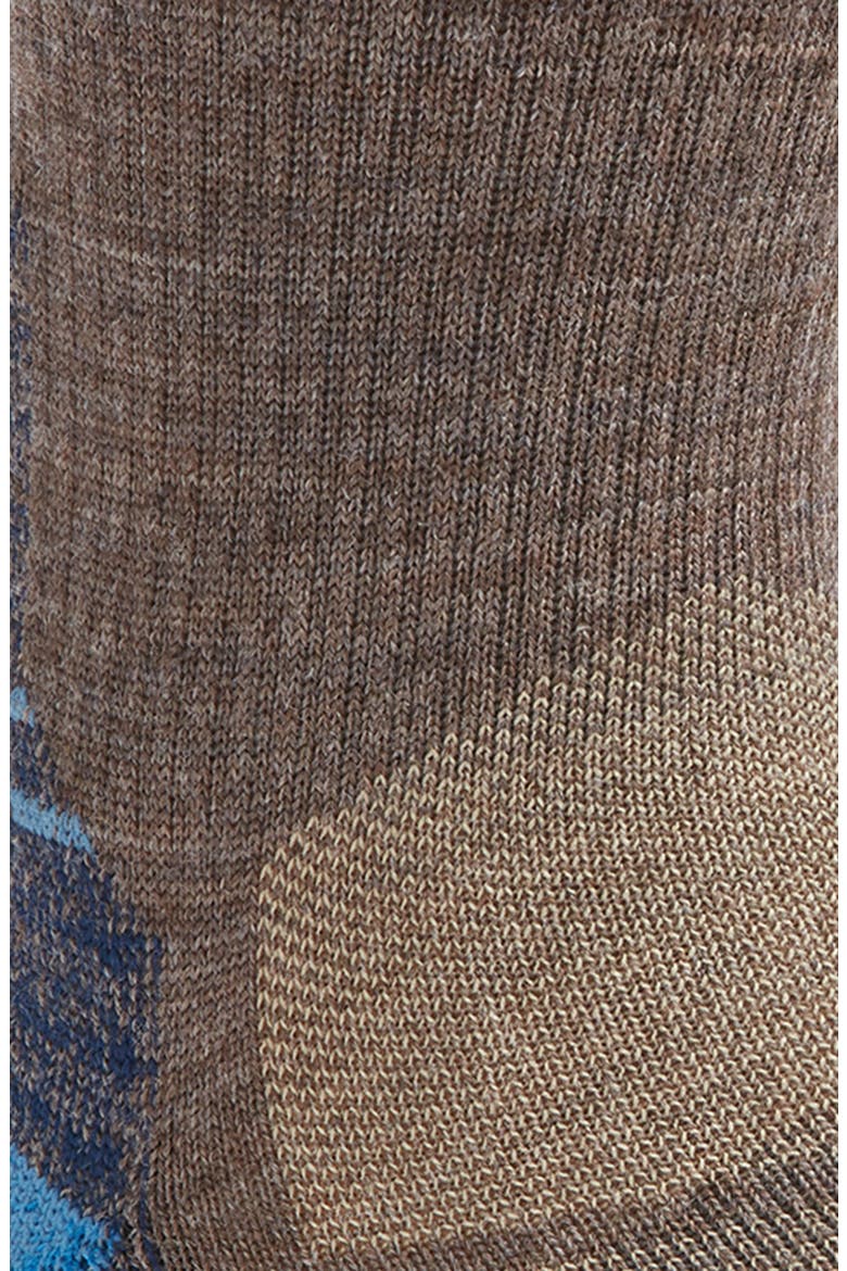 Hike Light Cushioning Merino Wool Blend Crew Socks, Alternate, color, TAUPE-LAGUNA BLUE
