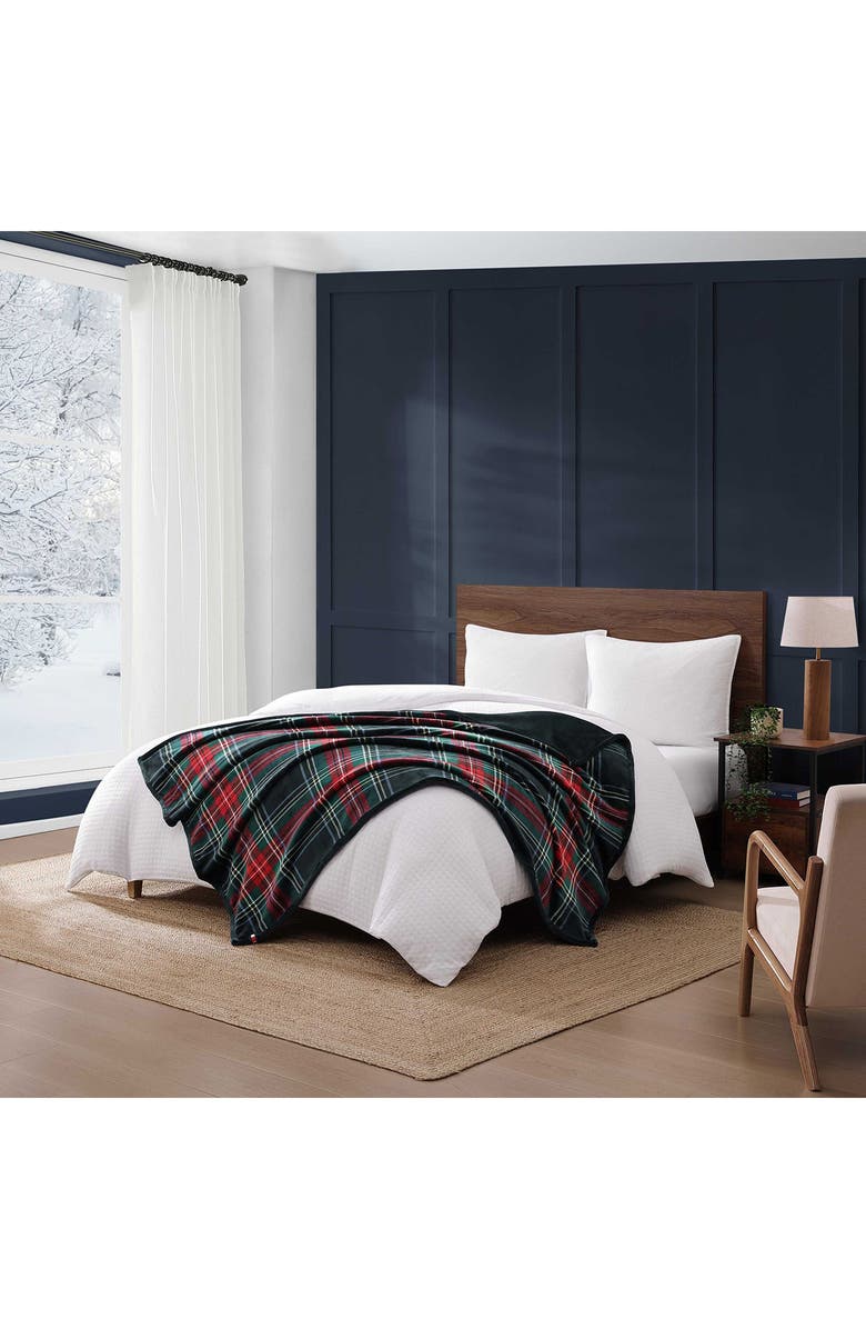 Tommy Hilfiger Devon Tartan Reversible Throw, Alternate, color, Navy Blue