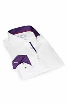 LEVINAS Contemporary Fit Solid Button-Up Shirt