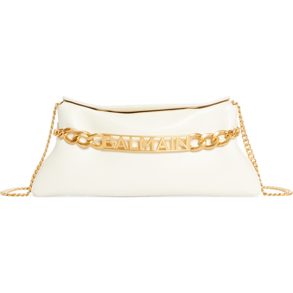Balmain 1945 Soft Crinkled Leather Clutch