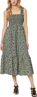 The Standard Stitch The Smocked Ruffle Tank Midi Dress
