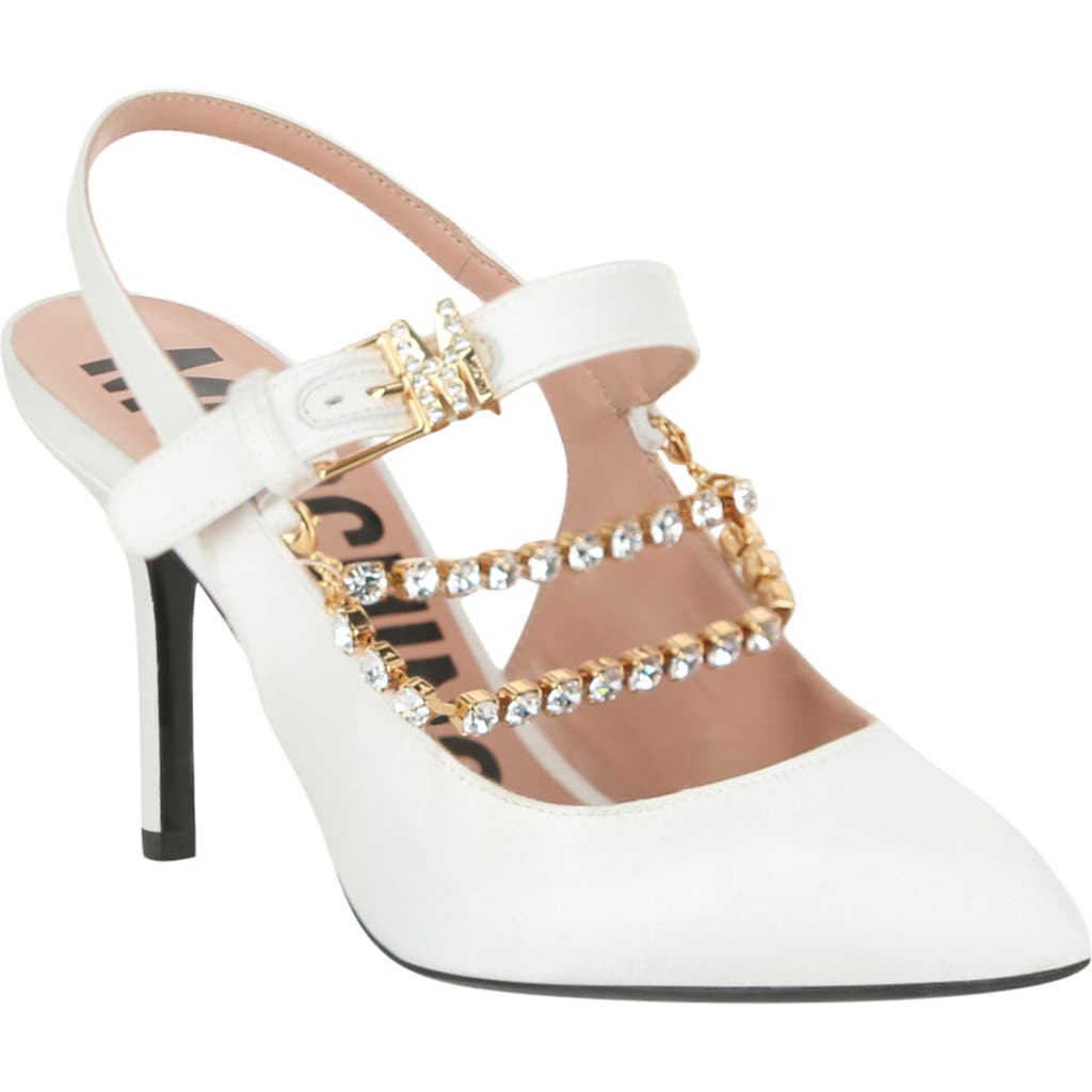 Moschino Rhinestone-embellished Pumps In White