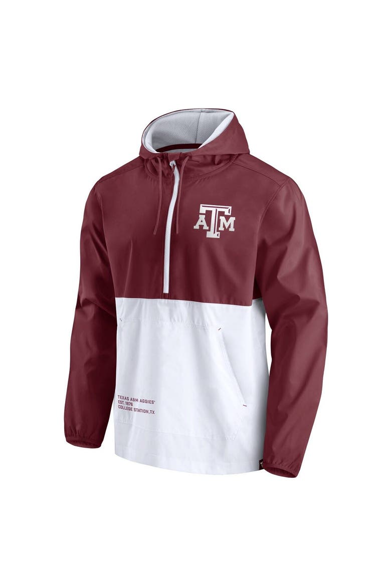 Men's Fanatics Branded Maroon/White Texas A&M Aggies Thrill Seeker Half-Zip Hoodie Anorak Jacket, Alternate, color, MAROON