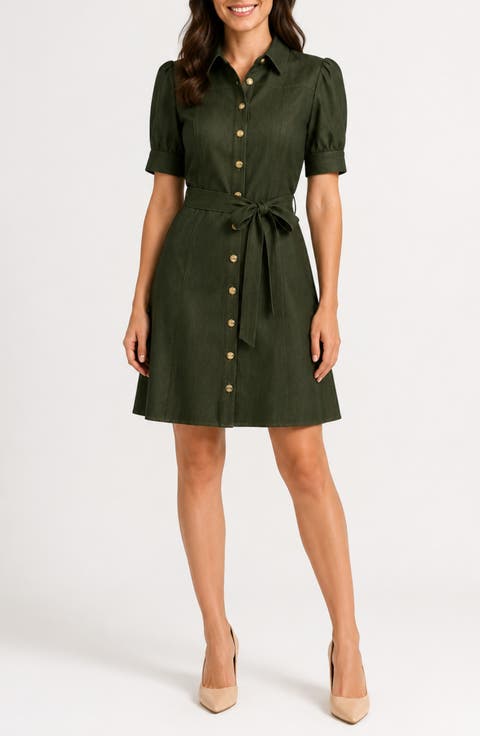 Denim Short Sleeve Shirtdress