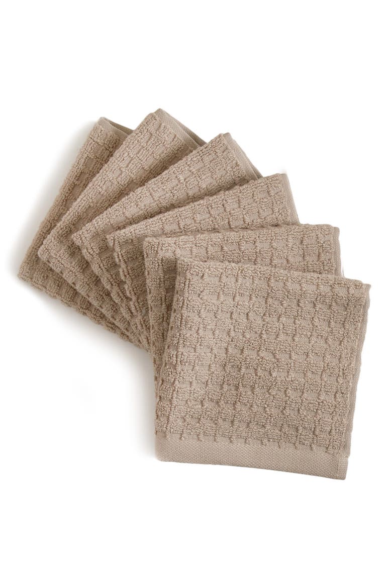 Quick Dry 6-Pack Cotton Washcloths, Alternate, color, LINEN