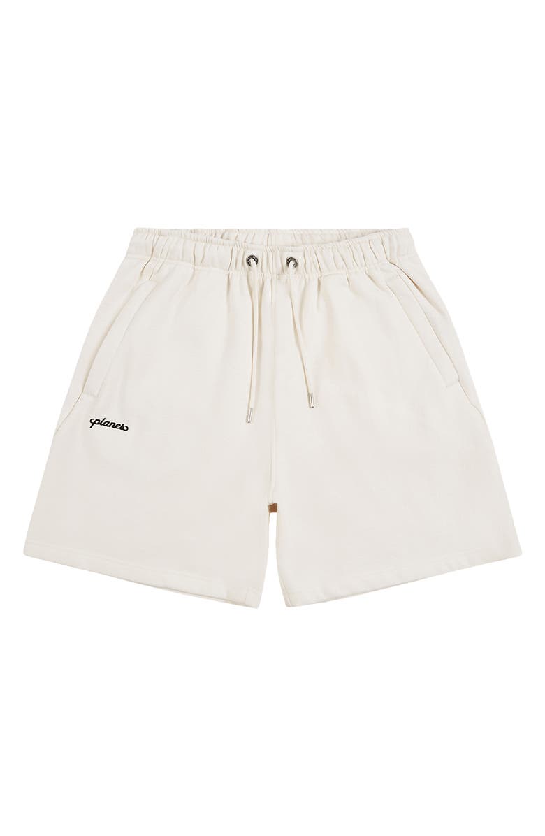 PAPER PLANES Script Weld Logo Sweat Shorts, Main, color, Oatmeal