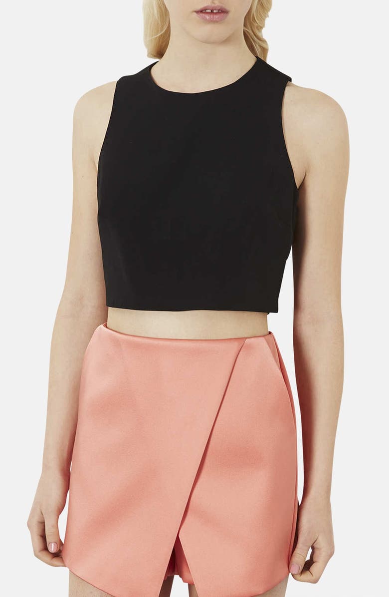 Topshop Laser Cut Crop Top, Main, color,