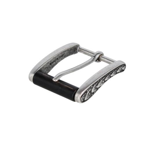 Trafalgar 35mm Italian Side Detailed Solid Brass With Black Stag Horn Roller Harness Belt Buckle